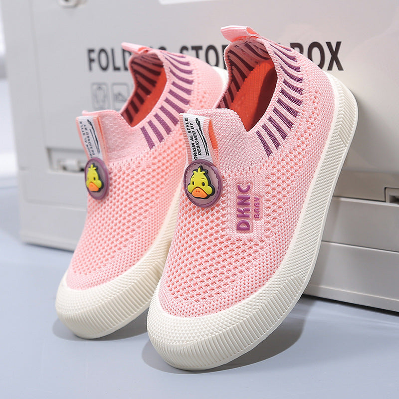 2025 Children's Shoes Spring New Breathable Flying Mesh Shoes for Boys and Girls Non-slip Soft Sole Casual Shoes Sneakers