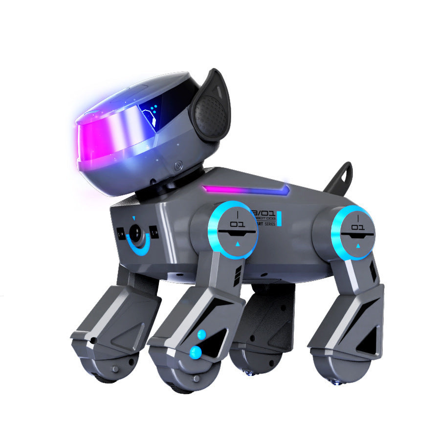 Cross-border electric remote control cyber robot dog black technology electronic pet companion ai artificial intelligence stunt robot dog