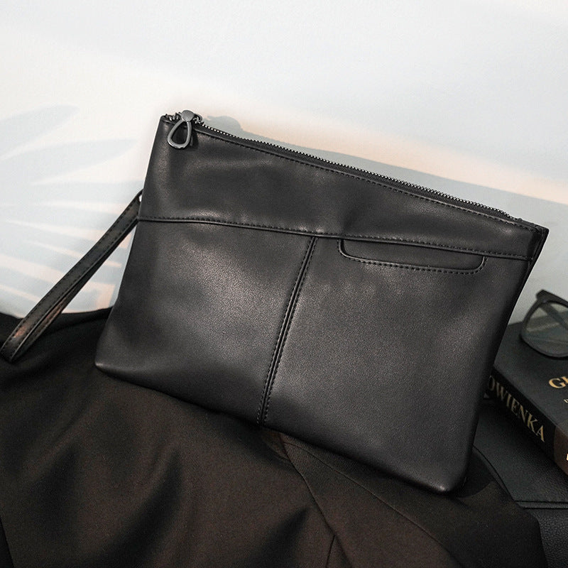 New men's simple clutch bag casual fashion brand envelope bag ipad bag street couple clutch bag armpit bag