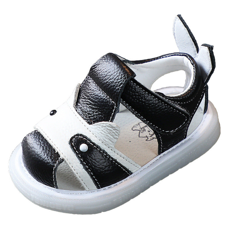 Genuine leather cowhide baby sandals for men 0-1-3 years old baby non-slip women's shoes for summer new soft-soled toddler shoes to prevent dropping