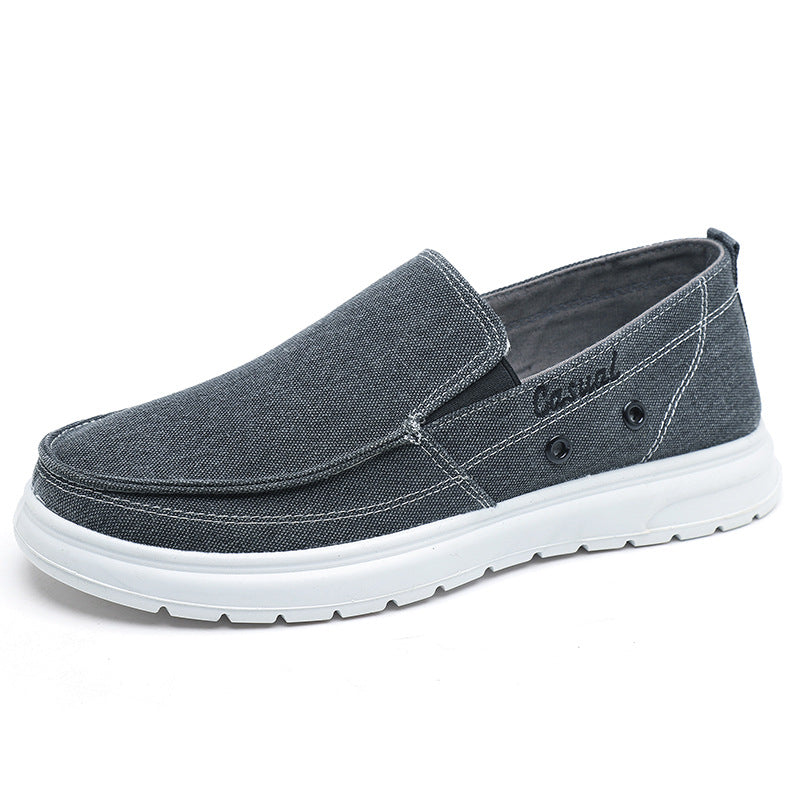Extra large size men's shoes 45 size 48 size men's sneakers slip-on casual canvas shoes lightweight soft-soled dad shoes driving shoes