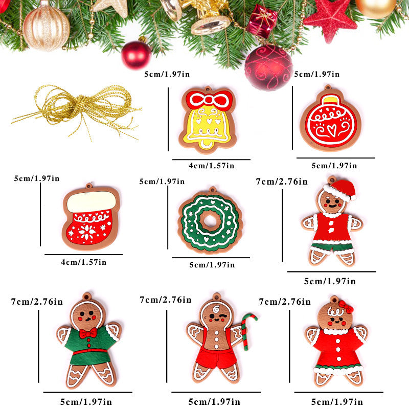 Cross-border hot sale classic Christmas gingerbread man pendant, Christmas decorations, Christmas tree pendants, spot wholesale