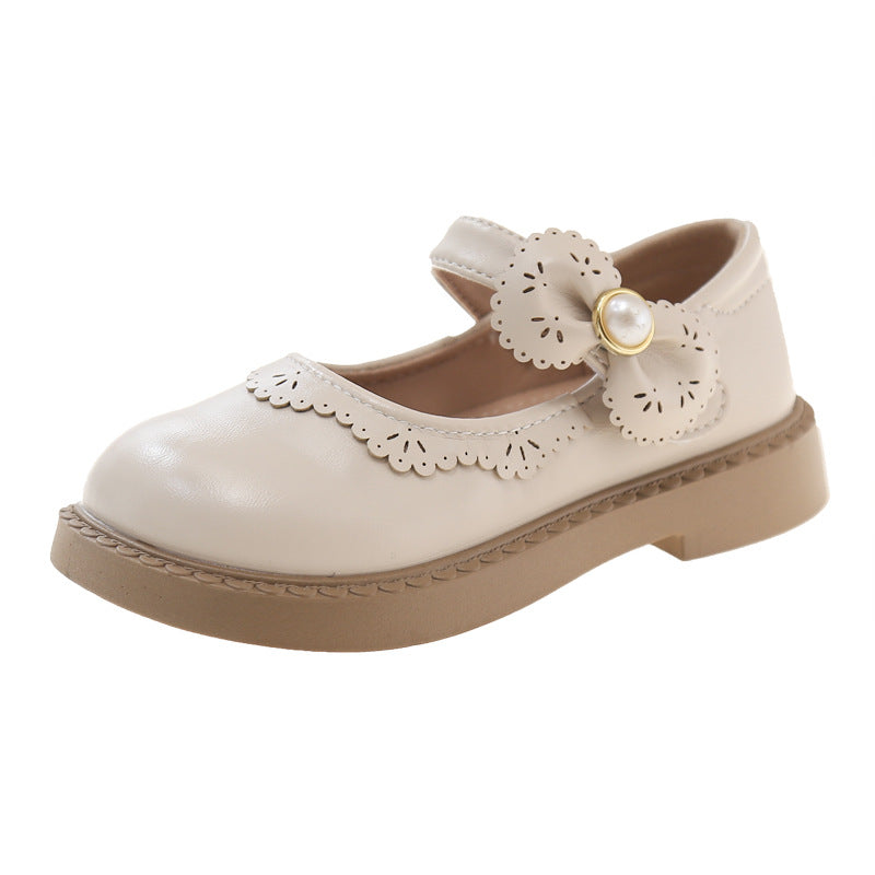 Girls' shoes, children's leather princess shoes, spring 2026 new baby British black lightweight soft-soled single shoes