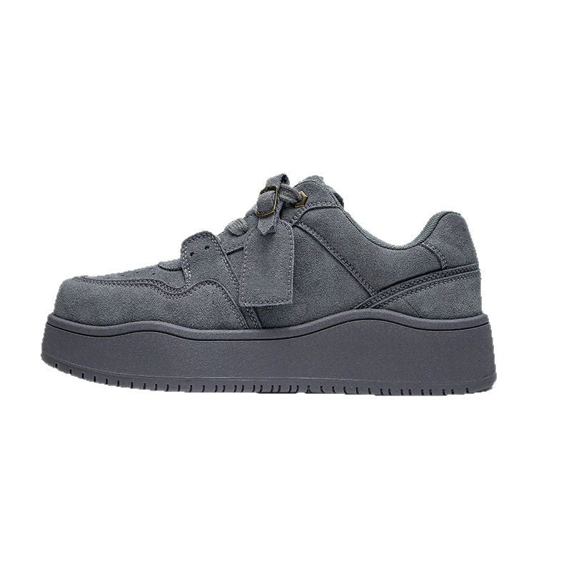 Original retro casual board shoes women's spring new gray bread shoes women's niche design heightened couple shoes