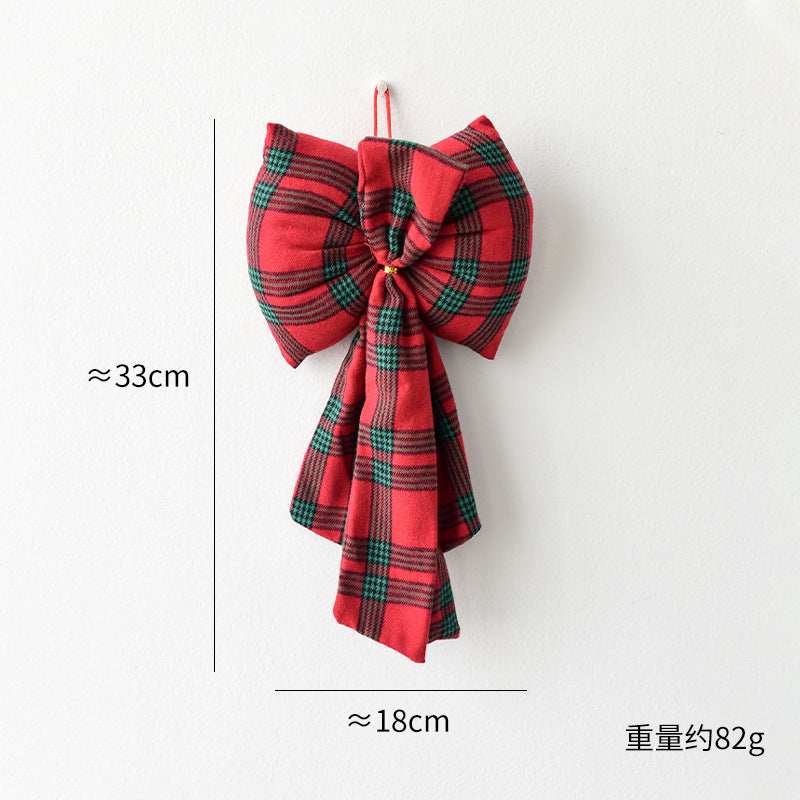Amazon Cross-border Christmas Korean Large Fleece Finished Product Three-Dimensional Christmas Bow Hotel Christmas Tree Decoration