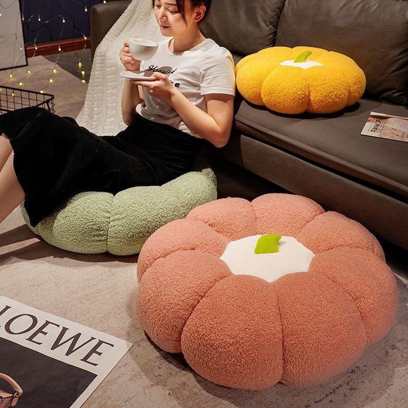 Pumpkin Futon Cushion Cute Creative Round Bedroom Floor Cushion Thickened Fruit Home Bay Window Cushion