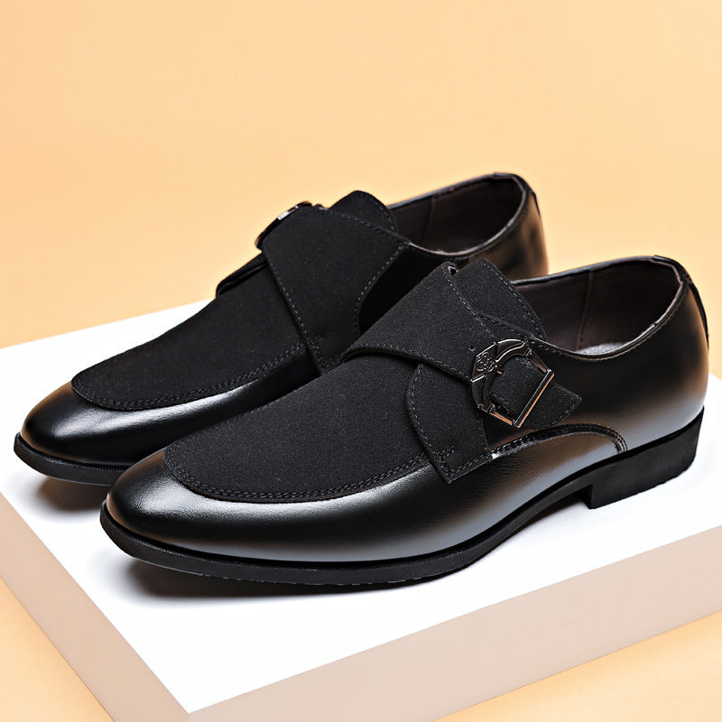 2025 New Leather Shoes Men's Business Formal Casual Shoes Crocodile Print Men's British Korean Version Pointed Toe Plus Size Shoes