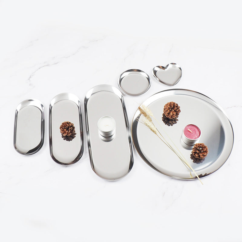 Stainless steel gold oval plate