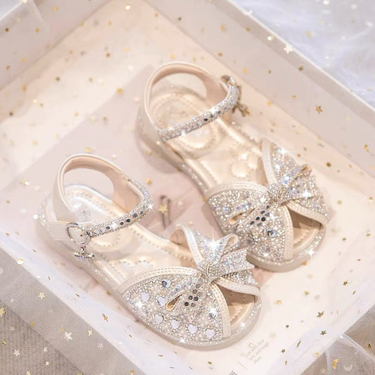 Girls' Sandals, Princess Summer 2025, New Summer Children's Shoes, Girls' Crystal Slippers, Baby Girls, Shining