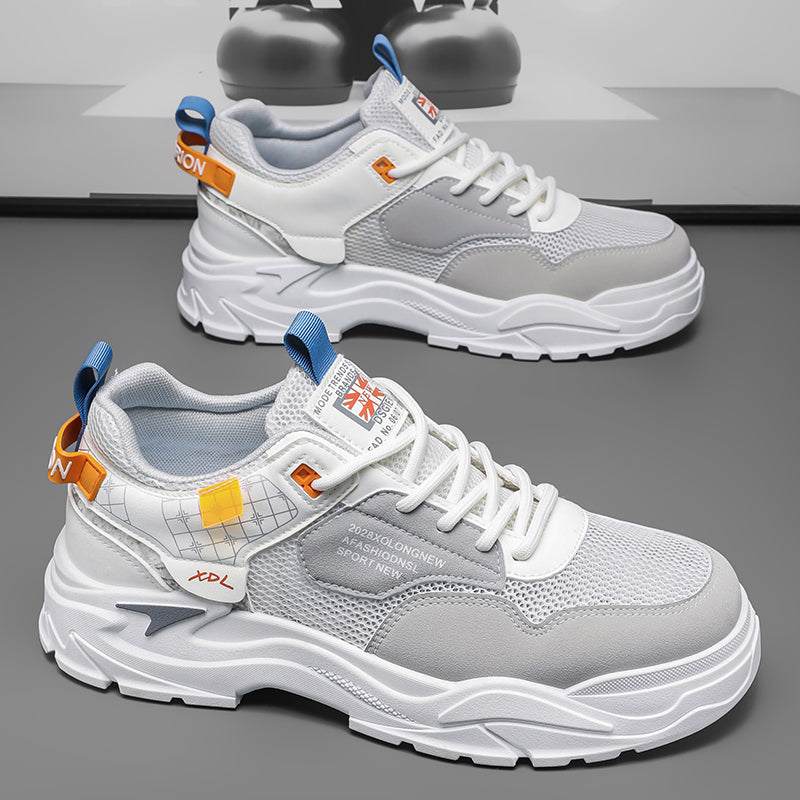 Men's shoes 2025 new summer mesh breathable thin hollow anti-odor mesh shoes sports casual men's workwear board shoes