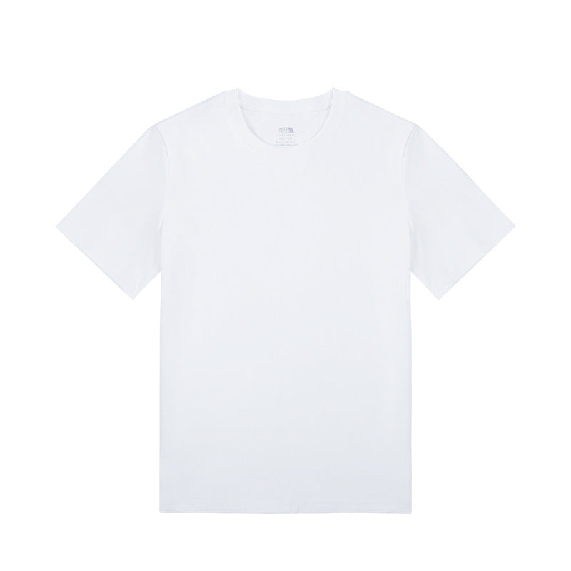 CVC cotton T 3rd generation water cloud cotton rugged t-shirt short sleeve men's and women's summer round neck half sleeve white t-shirt base shirt