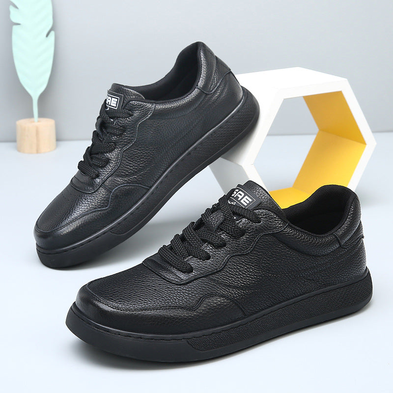 The first layer of cowhide autumn new men's casual shoes leather comfortable men's leather shoes white shoes board shoes men's shoes trend