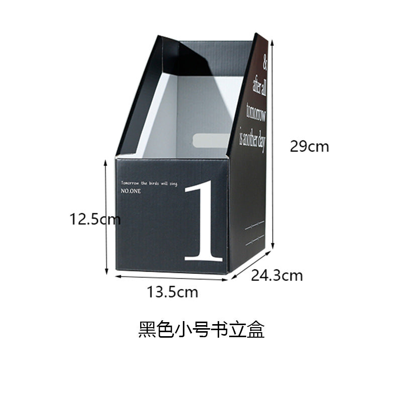 Desktop organizing box, paper folding book standing box, student information file shelf, book desk, file storage box