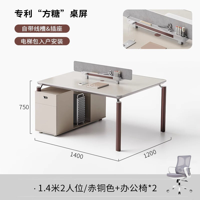 Staff desk and chair combination of 4 people, 6 creative staff of the company's office building, and high-end desks face to face