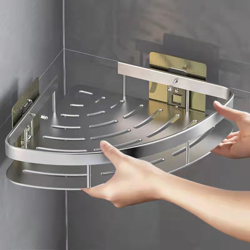 Non-perforated toilet bathroom shelves bath toilet wall mounted multi-layer kitchen tripod storage artifact wholesale