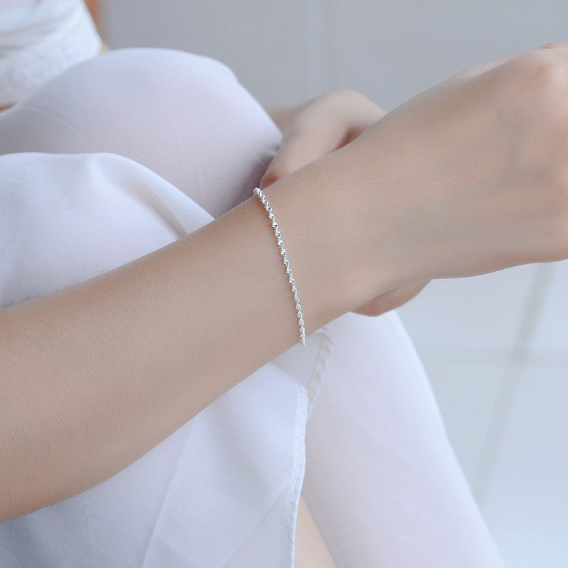 Simple fashion water wave chain bracelet ankle chain women's commuting basic corrugated wave plain chain hand and foot jewelry wholesale