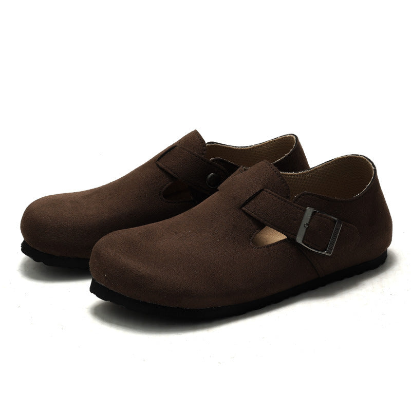 RUIZUSTOCK Autumn and Winter Women's Cork Casual Shoes Men's Unisex Scalp Shoes Single Shoes Scrub