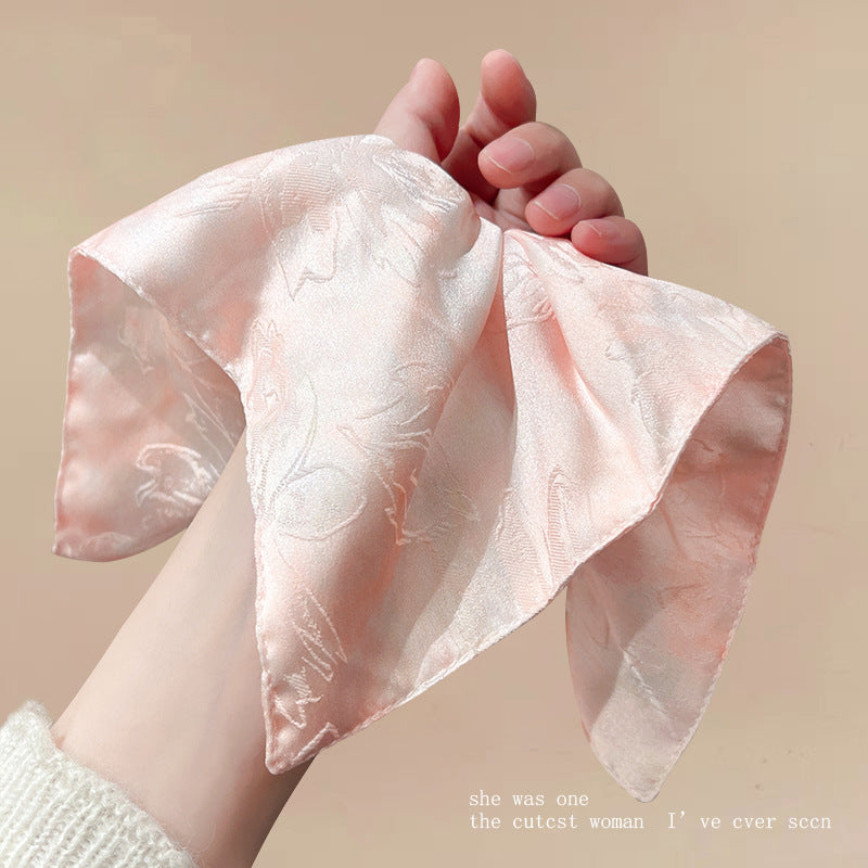 New Chinese blended style square scarf large intestine scrunchie women's large high-end square headband low ponytail hair tie hair accessory