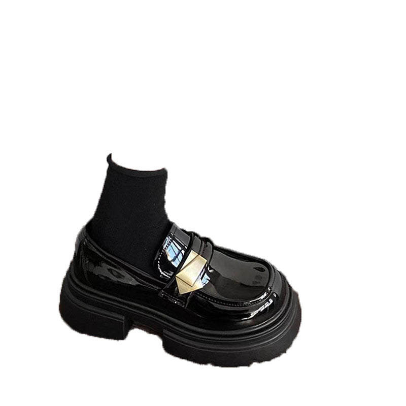 With skirt thick-soled British style loafers women's spring 2025 new JK versatile Japanese heightened small leather shoe list