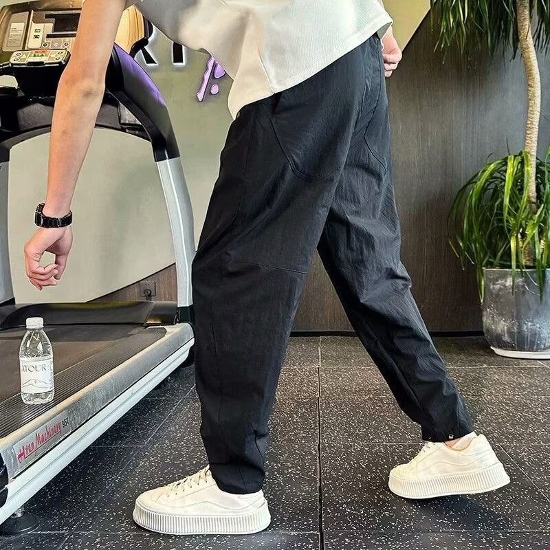 [Store Hot Sale] Trendy brand quick-drying pants, men's loose harem pants, summer thin pants, 2025 new versatile pure
