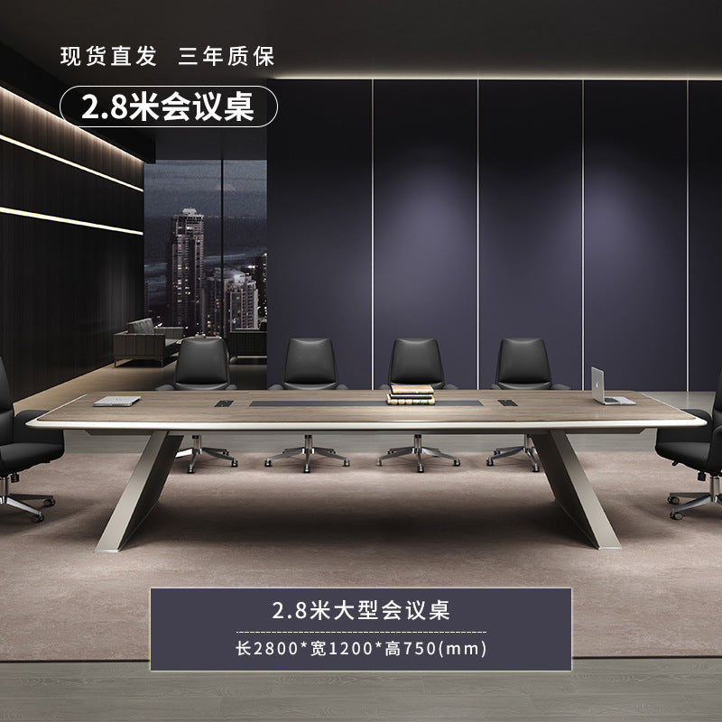 Conference table, long table, simple modern desk, training table, with functional wire box, meeting room, Meeting table