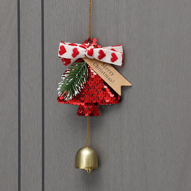 Internet celebrity christmas tree bell pendant new year hanging bell christmas decoration doorbell hanging christmas car hanging wind chime gifts