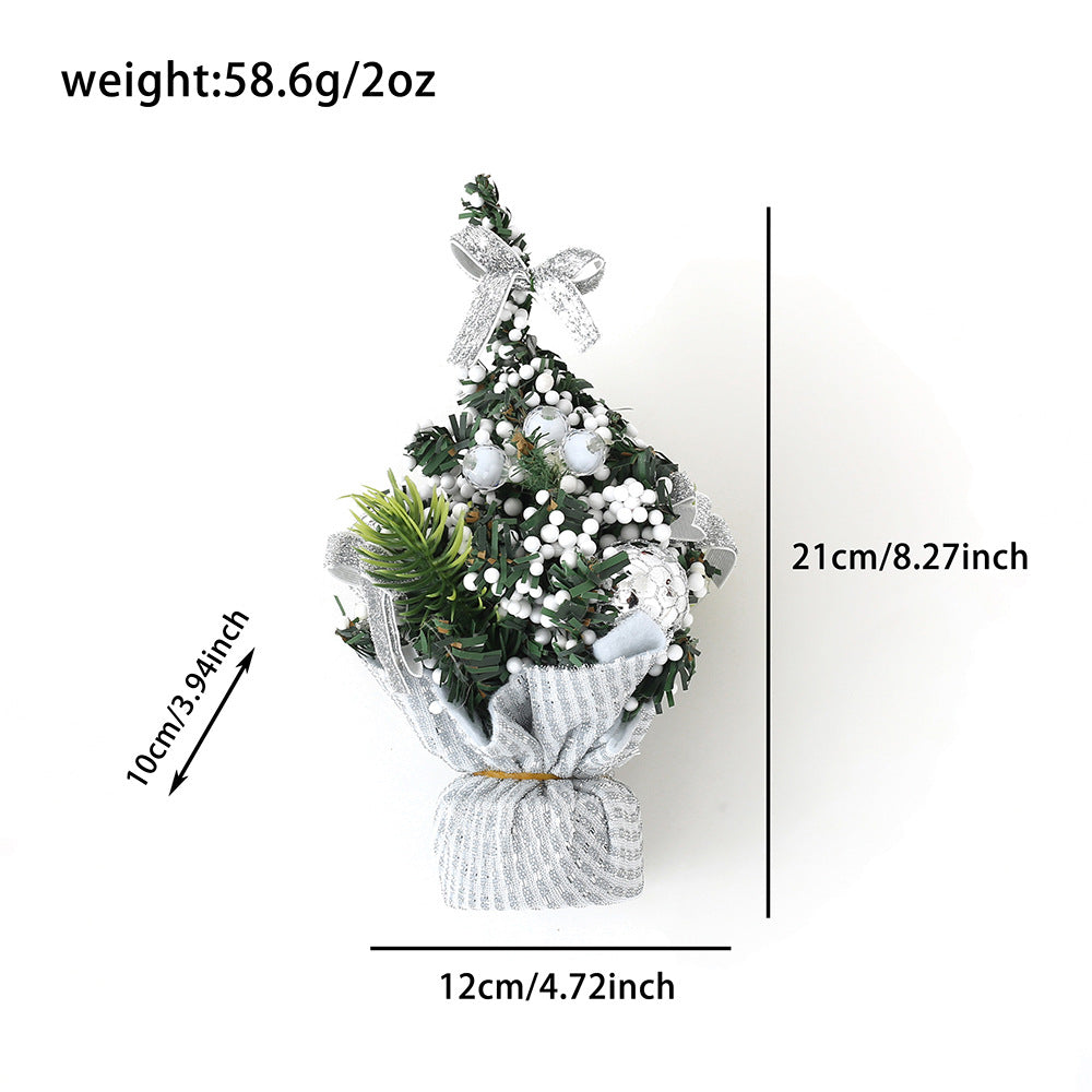 Cross-border New Christmas Decoration Supplies Flower Christmas Ball Tabletop Potted Tree Scene Arrangement Children's Gift