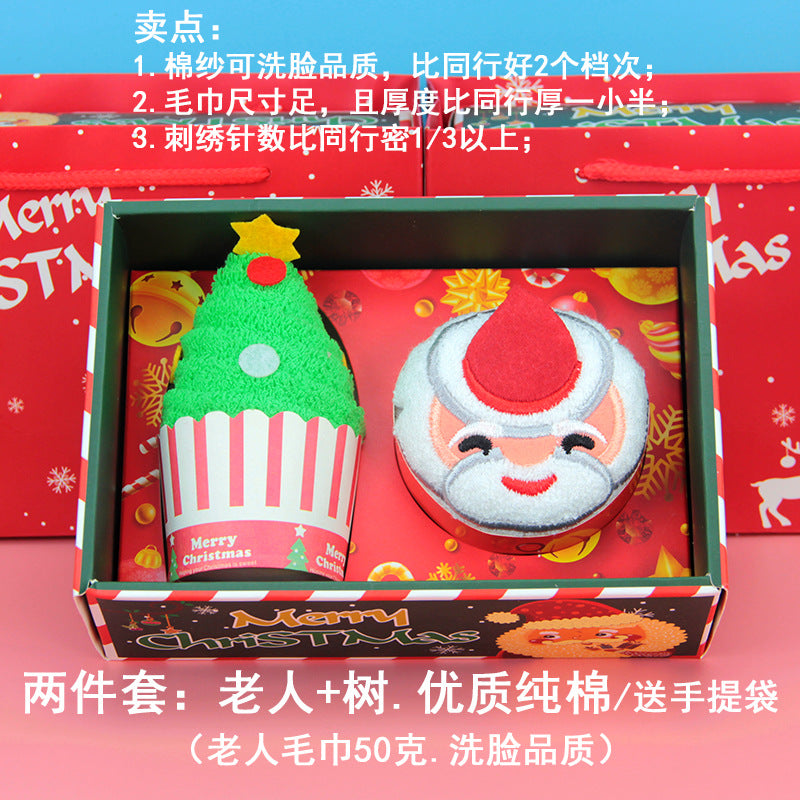 Santa Claus towel modeling gift Christmas Eve for customers Christmas creative gifts cross-mirror exclusive
