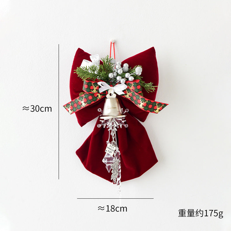 Amazon Cross-border Christmas Korean Large Fleece Finished Product Three-Dimensional Christmas Bow Hotel Christmas Tree Decoration