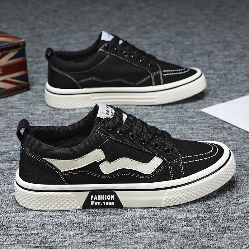 Men's shoes, spring new breathable canvas shoes, trendy and versatile, athleisure low-top shoes, men's king-size cross-border delivery