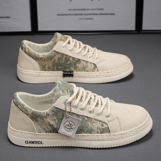Men's Shoes 2025 New Spring Breathable Anti-Odor Board Shoes Men's Canvas Shoes Lightweight and comfortable low-top casual shoes with soft soles
