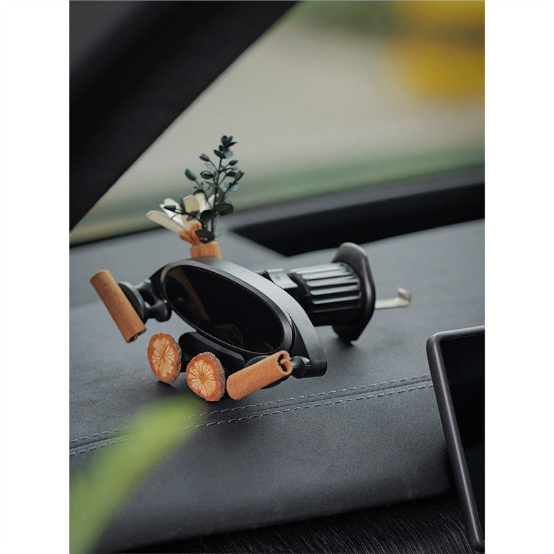 Q5T creative car dried flower car mobile phone holder holder high-end car interior decoration air outlet new car