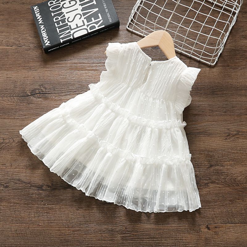 Girls 2025 New Summer Dress Baby Girl Princess Dress Foreign Style Puffy Skirt Small Kids Dress Baby Dress Thin Style
