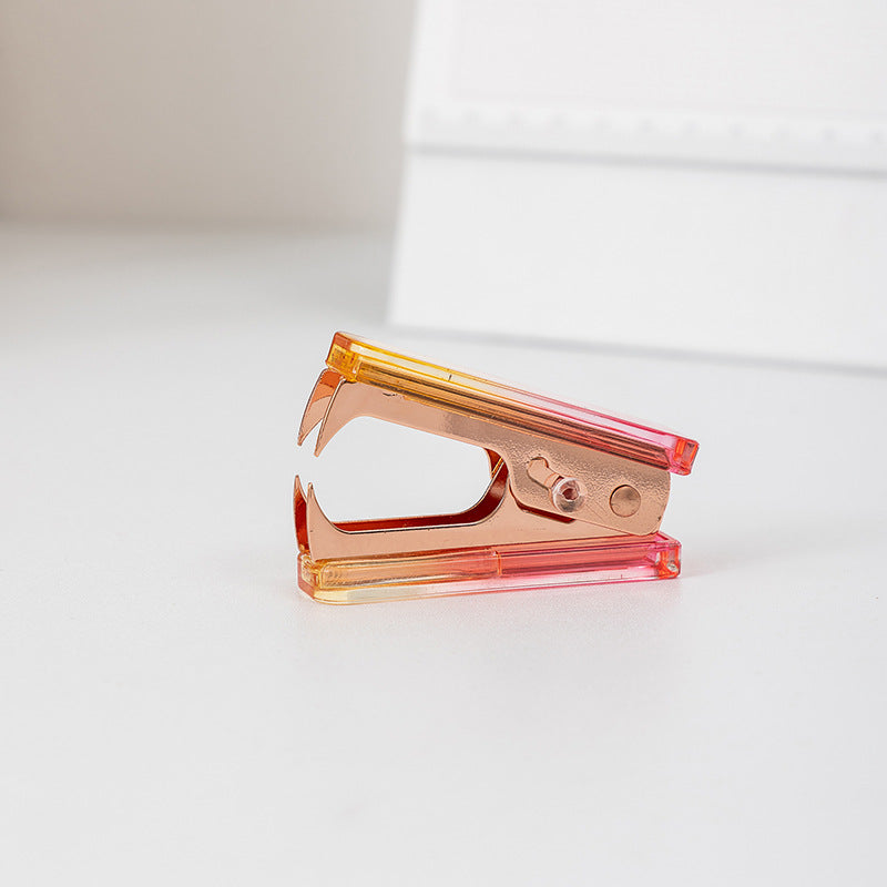 Mingqiang transparent acrylic stapler transparent rose gold stapler large binding machine desktop office supplies