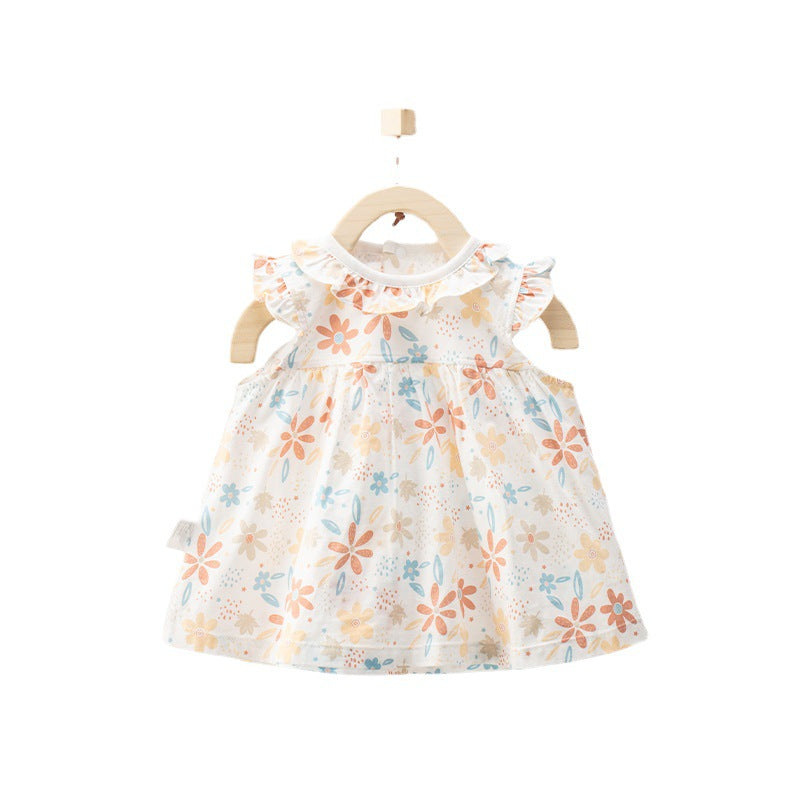 Children's clothes, girls' dresses, summer thin foreign clothes, baby girls wear princess dresses over their skirts