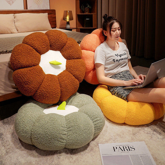 Pumpkin Futon Cushion Cute Creative Round Bedroom Floor Cushion Thickened Fruit Home Bay Window Cushion