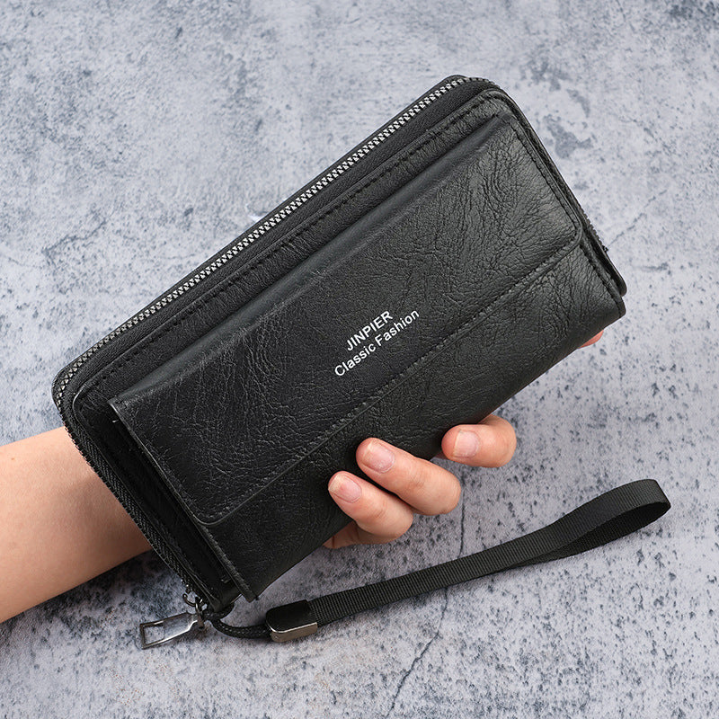 Cross-border men's wallet PU multi-card slot casual long wallet new large capacity clutch bag mobile phone coin purse for men