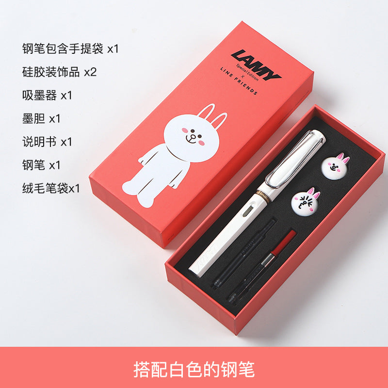 Spot German Lingmei cartoon student practice special fountain pen EF gift box ink sac ink souvenir wholesale on behalf of the wholesale