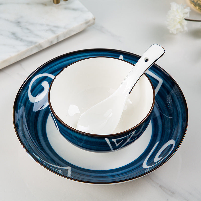 Jingdezhen ceramic pure white creative cute home hotel restaurant small spoon rice soup spoon ins style