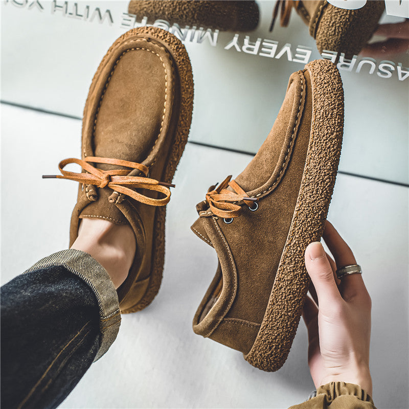 Suede men's shoes new summer thin British style low-top shoes men's work and driving casual leather shoes Y351