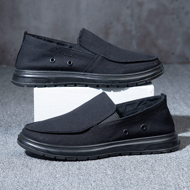 Extra large size men's shoes 45 size 48 size men's sneakers slip-on casual canvas shoes lightweight soft-soled dad shoes driving shoes