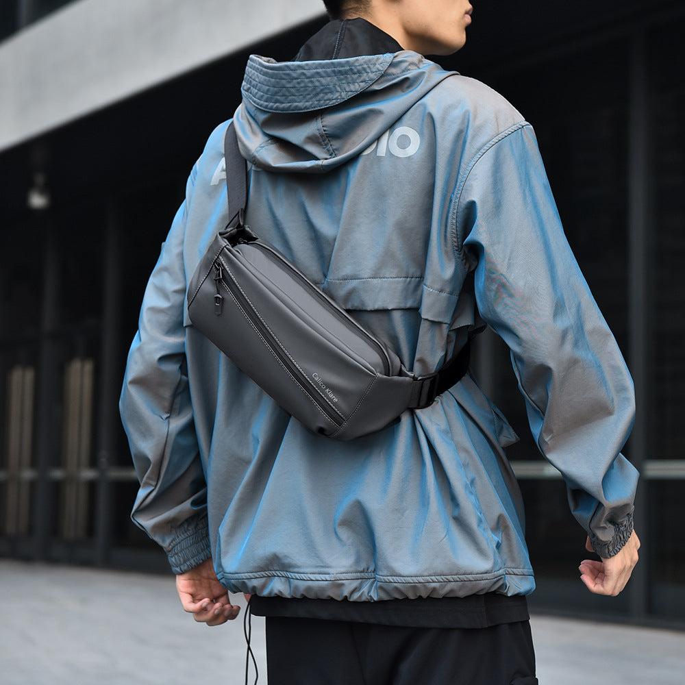Chest bag, men's crossbody bag, outdoor cycling, casual commuter waist bag, men's shoulder bag, functional fashion brand small shoulder bag