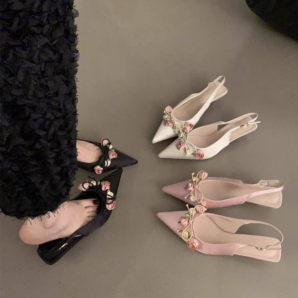High heels, French toe sandals, fairy style women's shoes, spring and summer white high heeled sandals, Korean version of single shoes