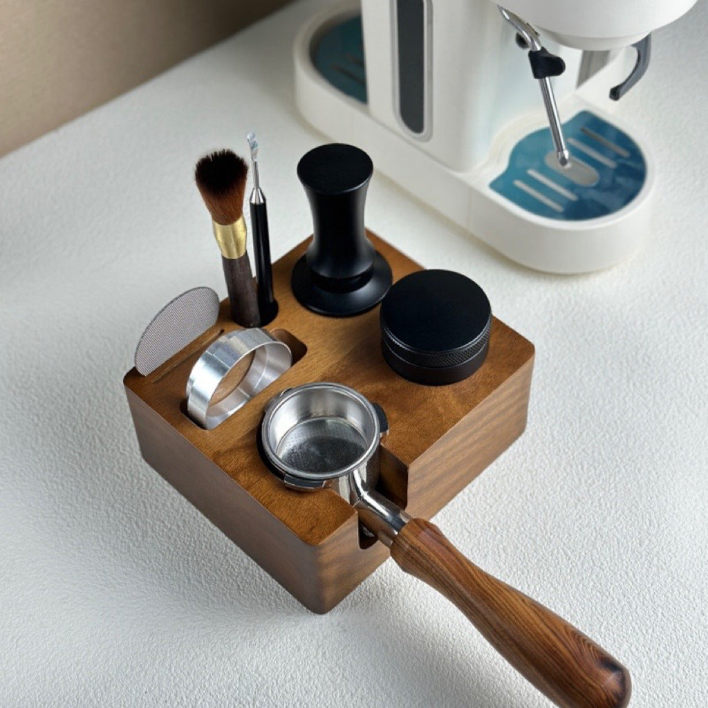 5154mm coffee press seat, handle support frame, adjustable multi-functional, solid wood press base, 58mm universal