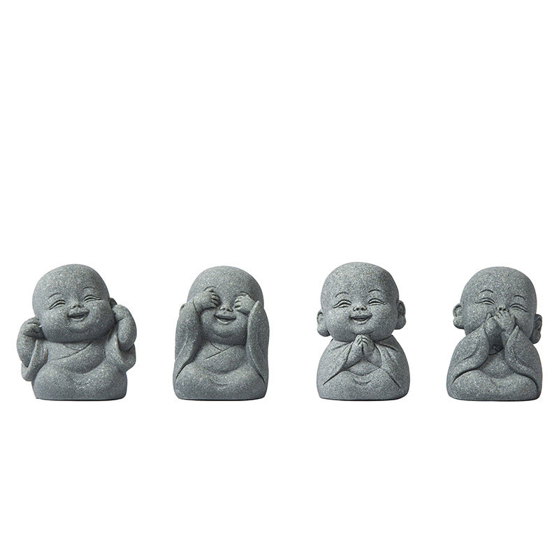 Creative four: not small, monk home furnishings, tabletop tea pet decorations, micro-landscape landscaping handicrafts, gifts, gifts