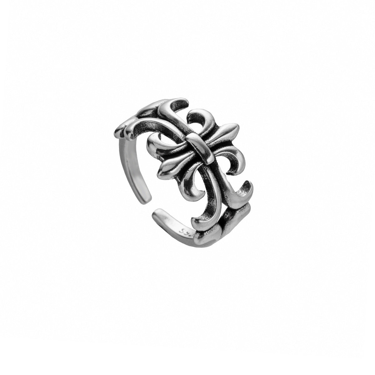 European and American distressed vintage cross rings, men's openings, adjustable and versatile rings, women's hip-hop design jewelry