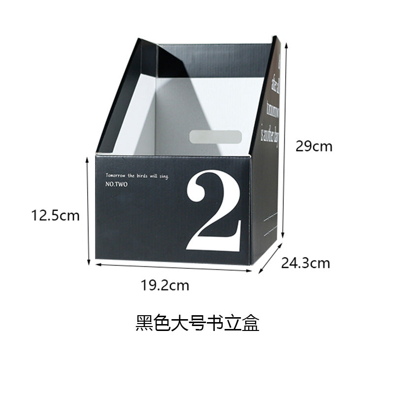 Desktop organizing box, paper folding book standing box, student information file shelf, book desk, file storage box