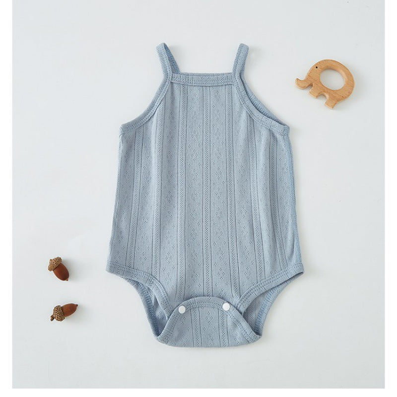 Baby bag fart clothes, summer thin bottom, inner suspenders, breathable, summer baby vest, Hargi, newborn crawling suit