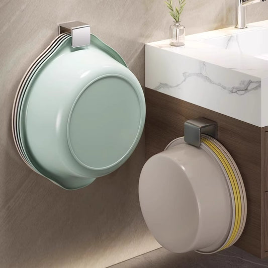 Stainless steel washbasin hook, non-perforated bathroom basin storage rack, toilet storage rack, bath tub hanging basin artifact