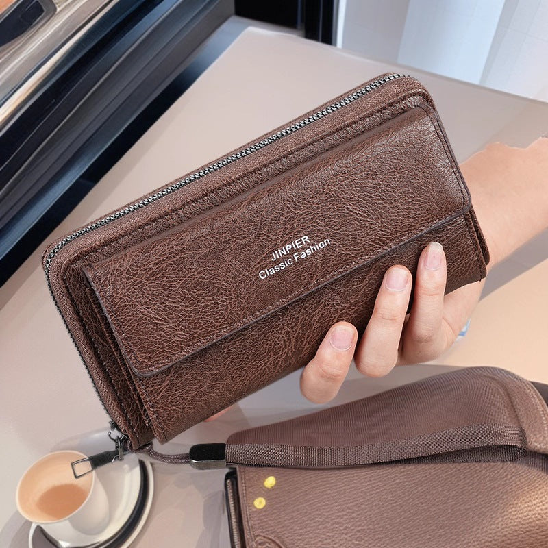 Cross-border men's wallet PU multi-card slot casual long wallet new large capacity clutch bag mobile phone coin purse for men
